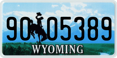 WY license plate 9005389