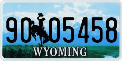 WY license plate 9005458