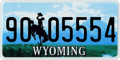 WY license plate 9005554