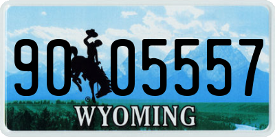 WY license plate 9005557