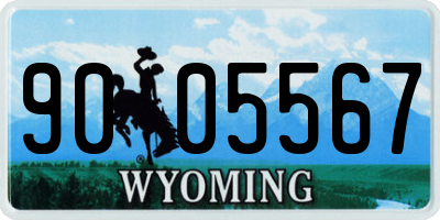 WY license plate 9005567