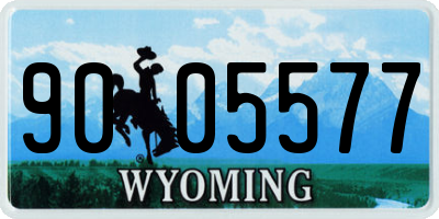 WY license plate 9005577