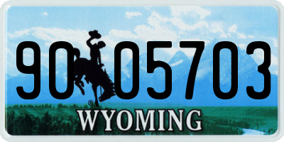 WY license plate 9005703