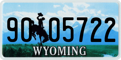WY license plate 9005722