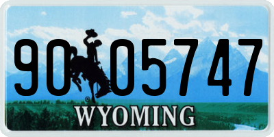WY license plate 9005747