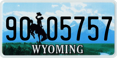 WY license plate 9005757