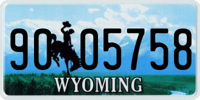 WY license plate 9005758