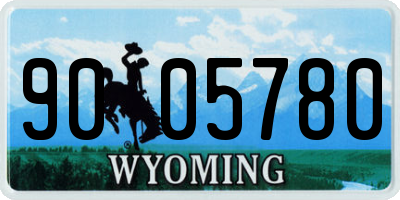 WY license plate 9005780