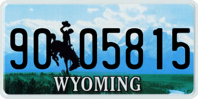 WY license plate 9005815