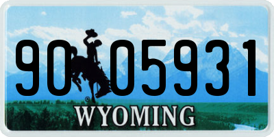 WY license plate 9005931
