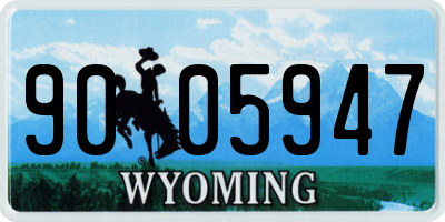 WY license plate 9005947