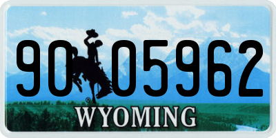WY license plate 9005962
