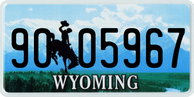 WY license plate 9005967