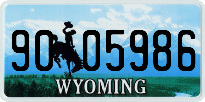 WY license plate 9005986