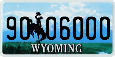 WY license plate 9006000