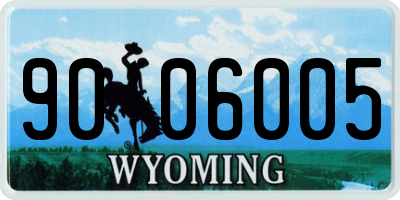 WY license plate 9006005