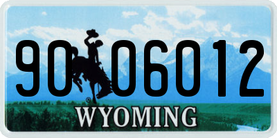 WY license plate 9006012