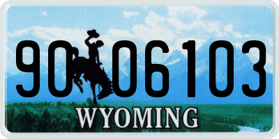 WY license plate 9006103