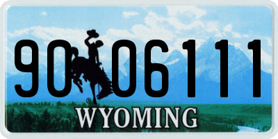 WY license plate 9006111