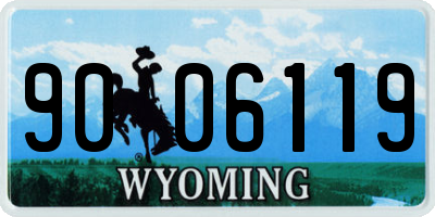 WY license plate 9006119