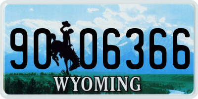 WY license plate 9006366