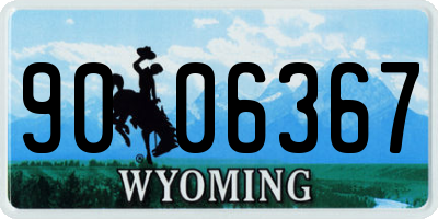 WY license plate 9006367