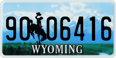 WY license plate 9006416