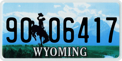 WY license plate 9006417