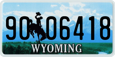 WY license plate 9006418