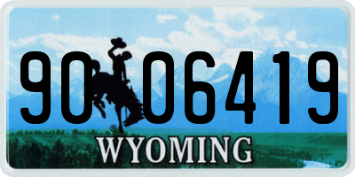 WY license plate 9006419