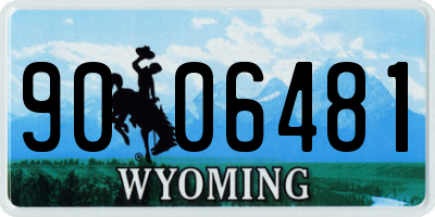 WY license plate 9006481