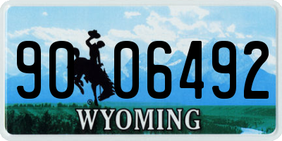 WY license plate 9006492