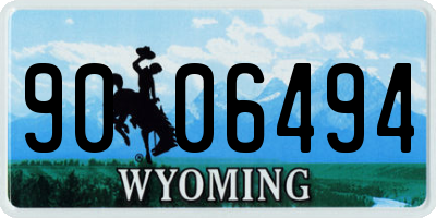 WY license plate 9006494