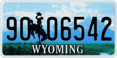 WY license plate 9006542