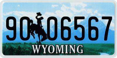 WY license plate 9006567