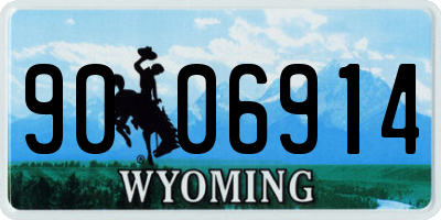 WY license plate 9006914