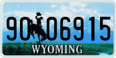 WY license plate 9006915