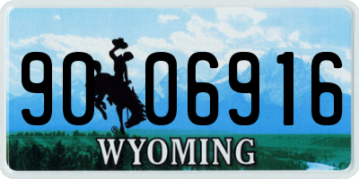 WY license plate 9006916