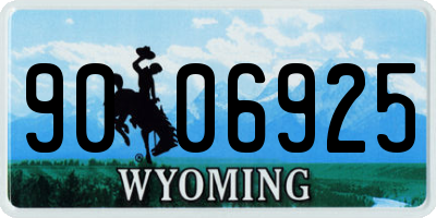 WY license plate 9006925