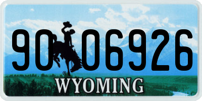 WY license plate 9006926