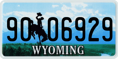WY license plate 9006929