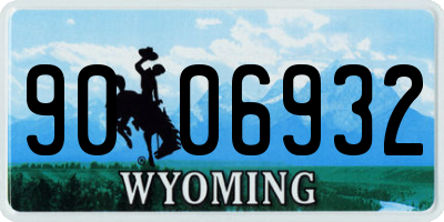 WY license plate 9006932