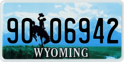 WY license plate 9006942
