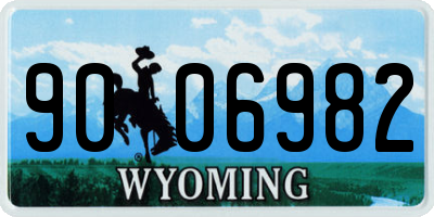 WY license plate 9006982