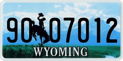 WY license plate 9007012