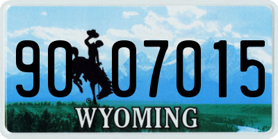 WY license plate 9007015