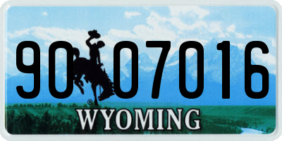 WY license plate 9007016