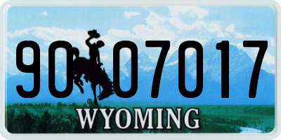 WY license plate 9007017