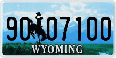 WY license plate 9007100