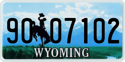 WY license plate 9007102